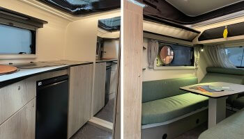 Keuken en zit van de Easy Caravanning GetAway